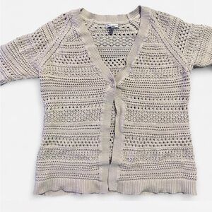 Croft & Barrow Women's Light Tan Open Knit Cardigan